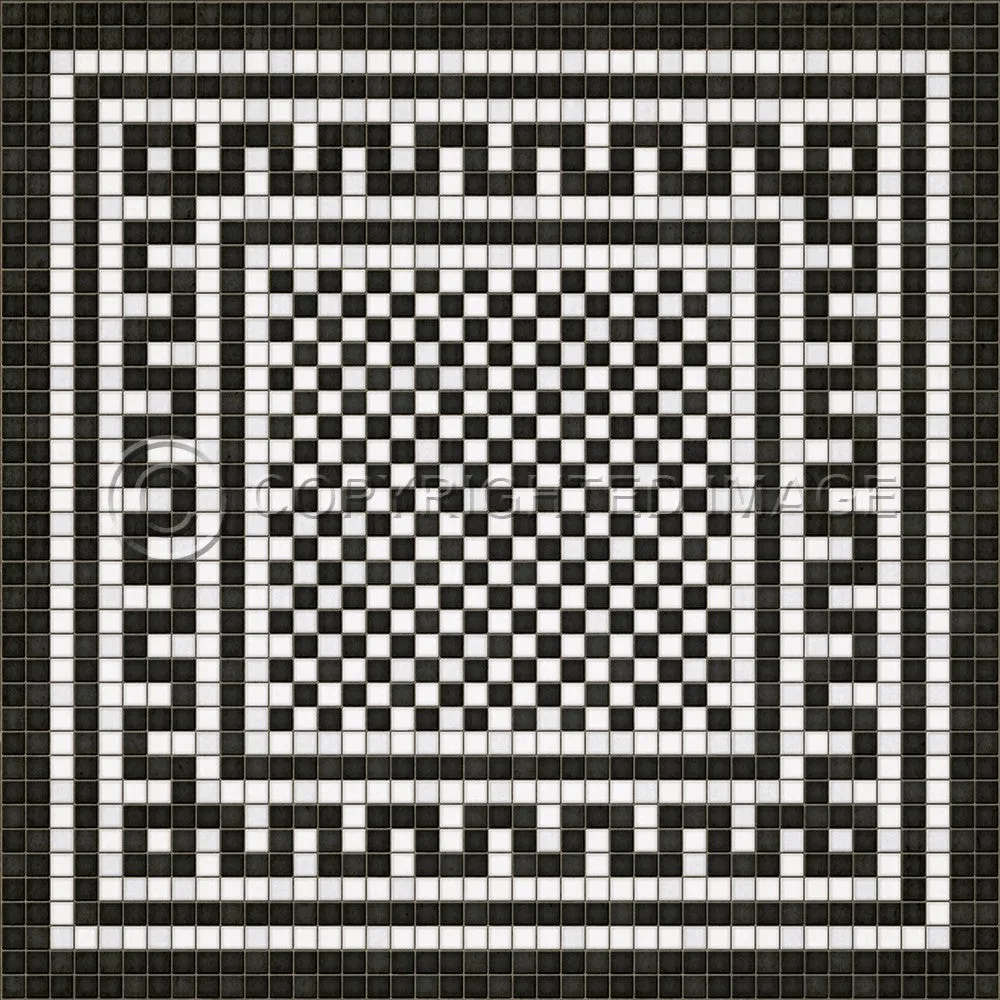 Mosaic H "Warren Street" Vinyl Floorcloth - Spicher & Co.