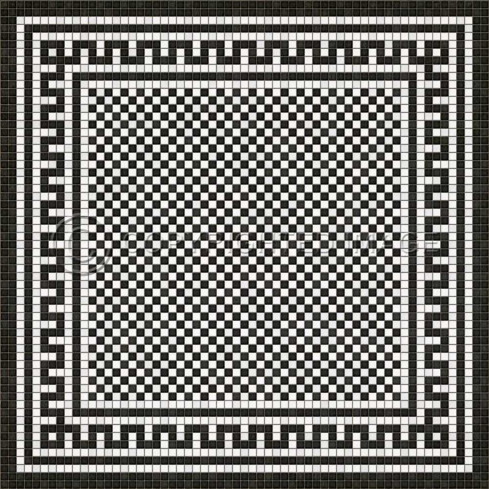 Mosaic H "Warren Street" Vinyl Floorcloth - Spicher & Co.