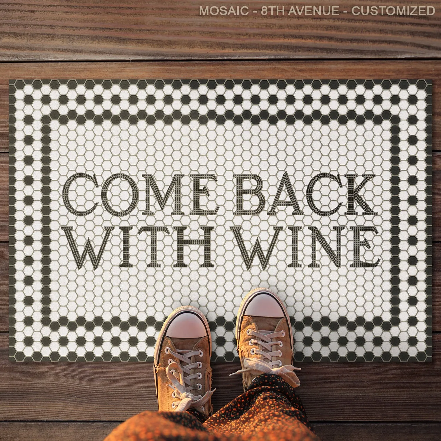 Mosaic "8th Avenue" Customized Vinyl Welcome Mat - Spicher & Co.