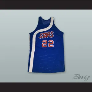 Moses Malone 22 Utah Stars Blue Basketball Jersey