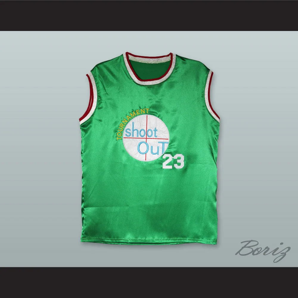 Motaw 23 Tournament Shoot Out Green Silk Basketball Jersey