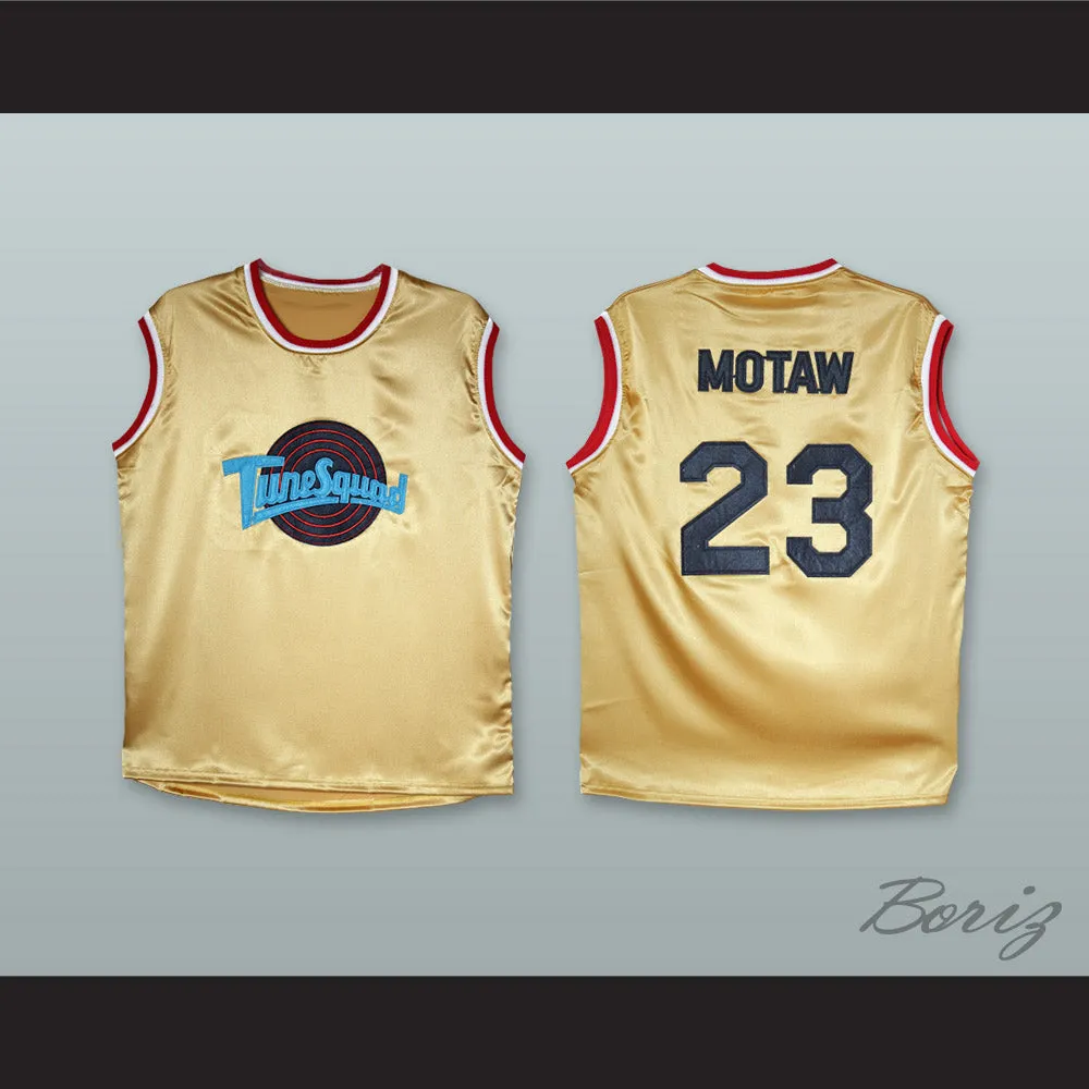 Motaw 23 Tune Squad Gold Silk Basketball Jersey