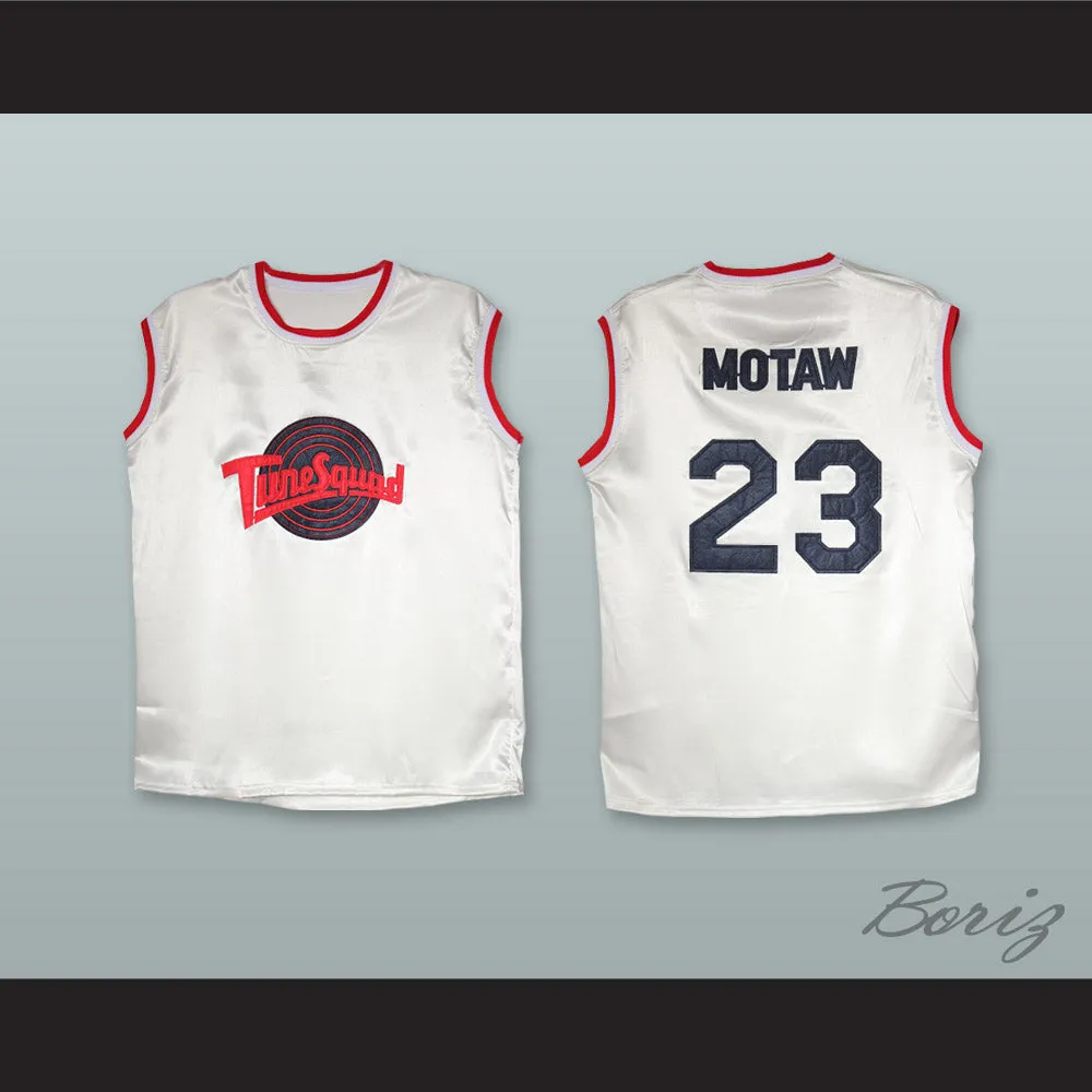 Motaw 23 Tune Squad White Silk Basketball Jersey