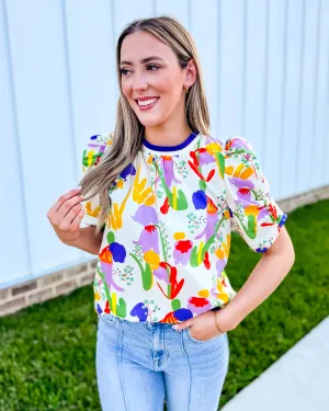 MultiColor Floral Print Top