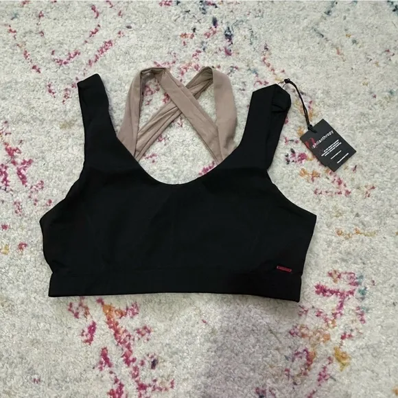 n: Philanthropy Tillie Sports Bra in Black Cat &amp; Camel