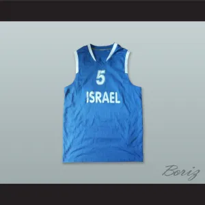 Naor Sharon 5 Israel Blue Basketball Jersey