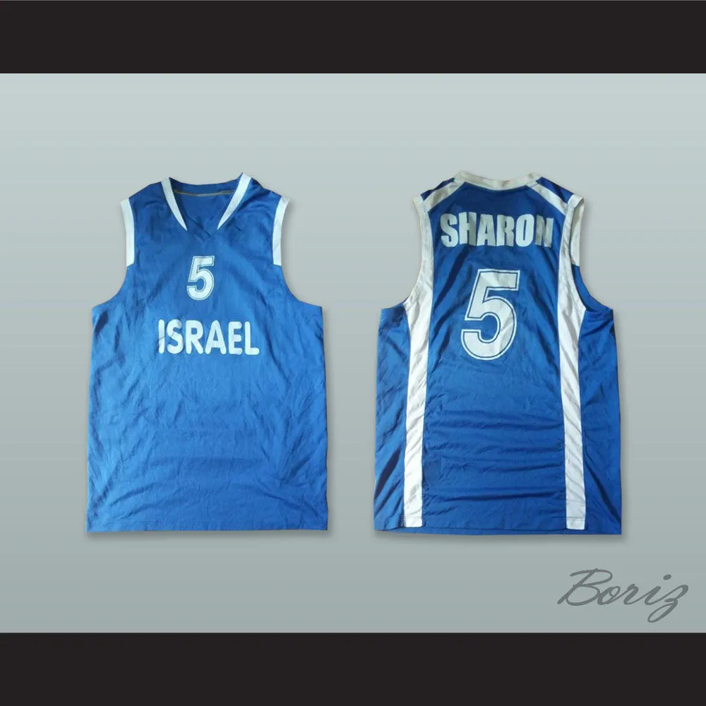 Naor Sharon 5 Israel Blue Basketball Jersey