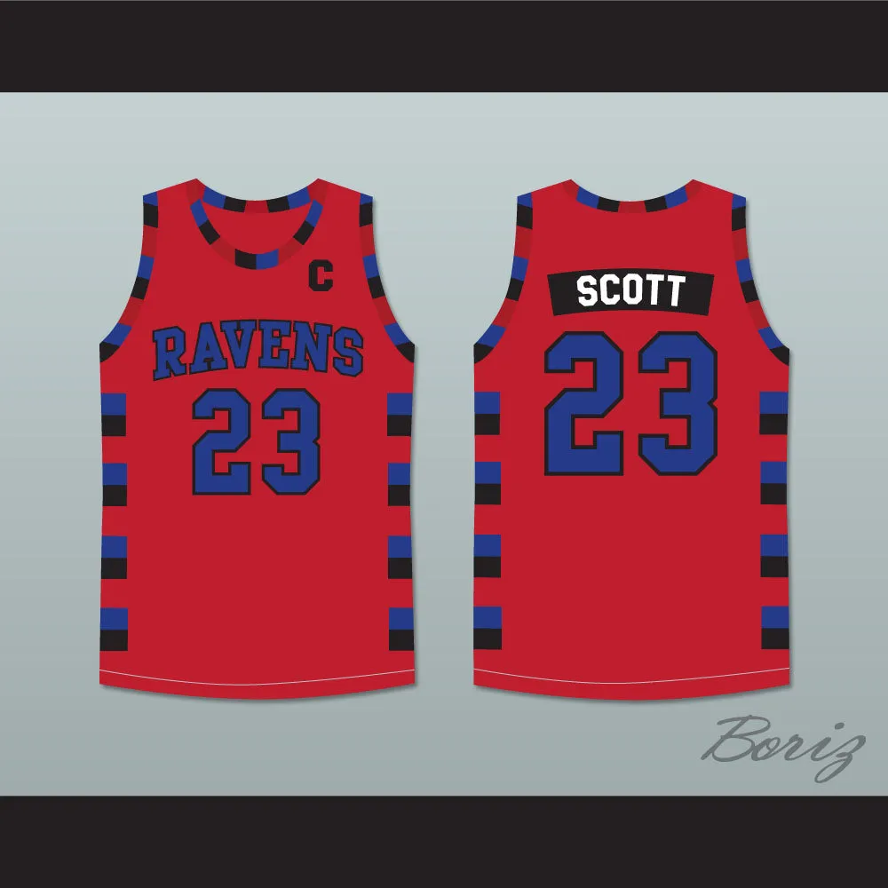 Nathan Scott 23 One Tree Hill Ravens Red Basketball Jersey
