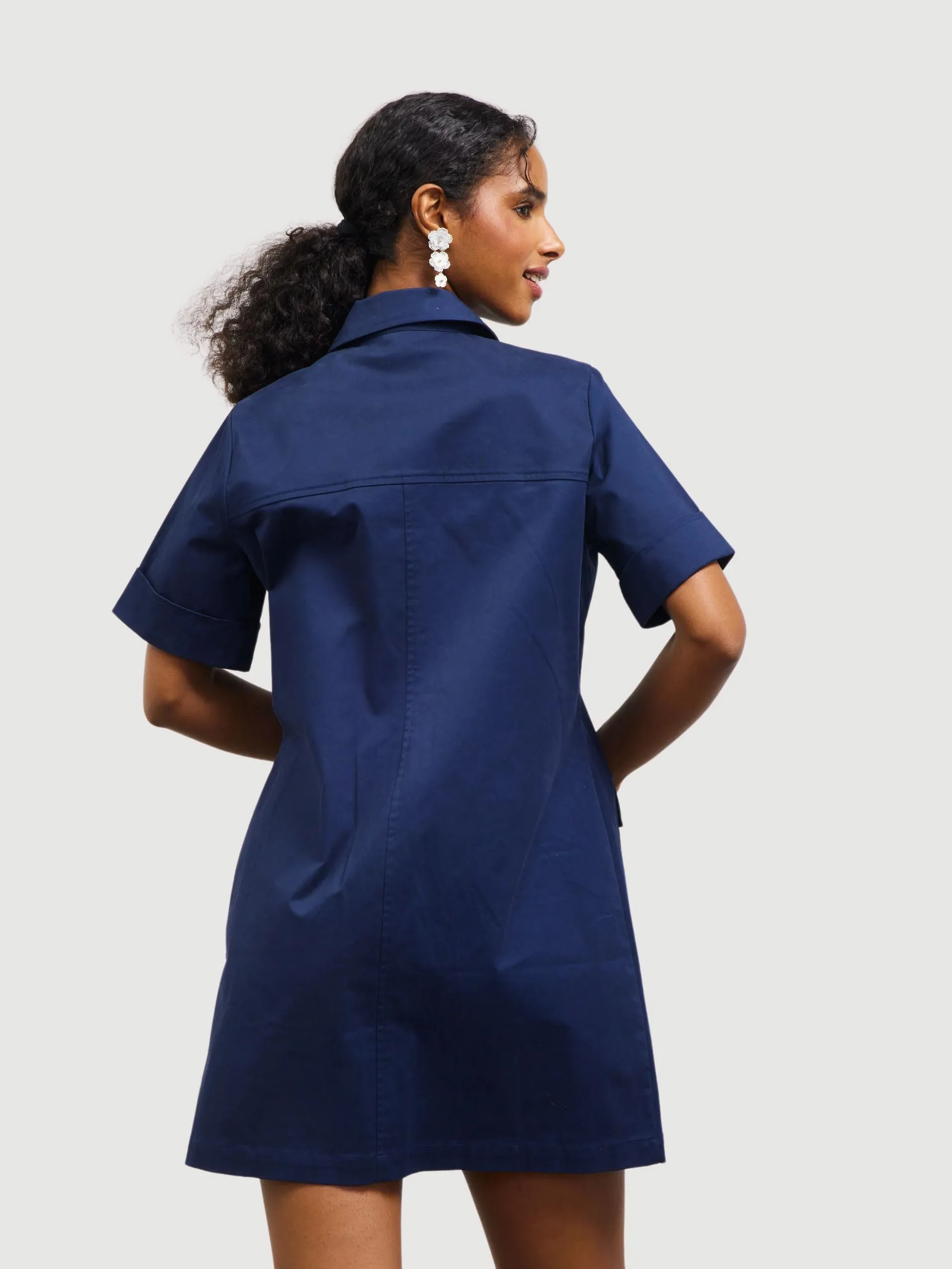 Nautical Chino Button Dress