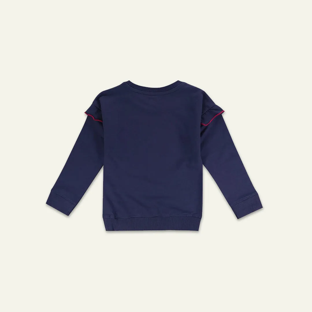 Navy Wild Slogan Sweatshirt