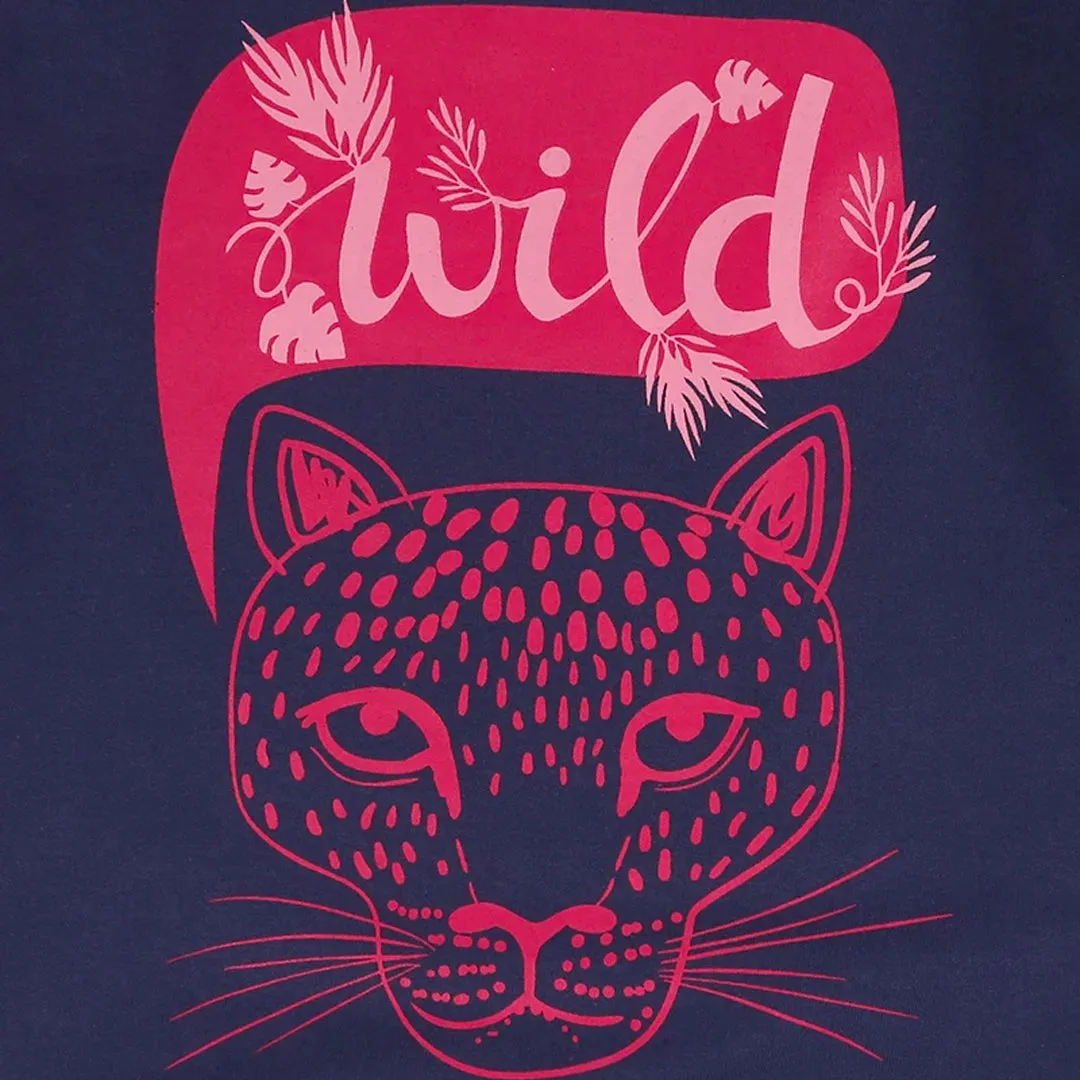 Navy Wild Slogan Sweatshirt