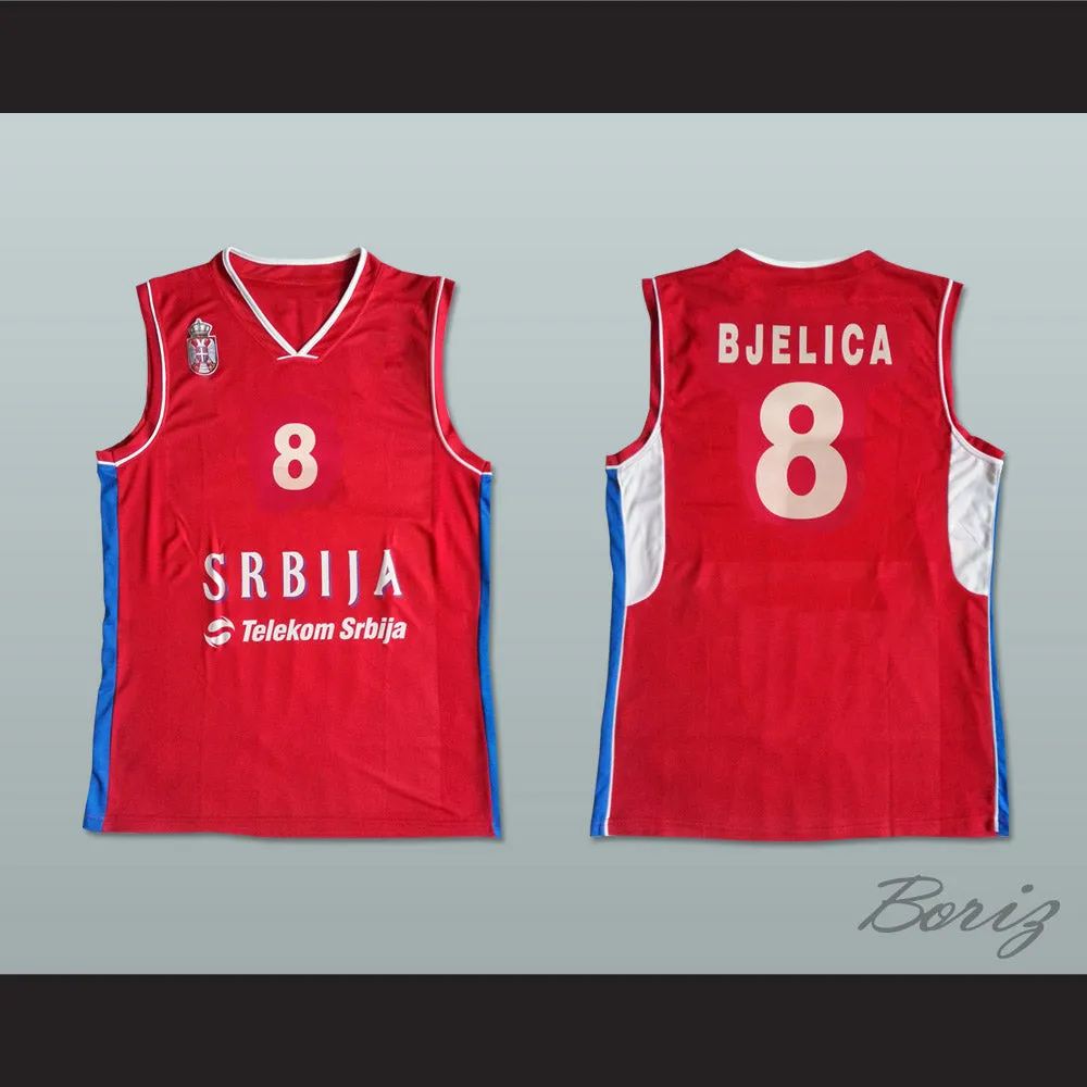 Nemanja Bjelica 8 Serbia Red Basketball Jersey