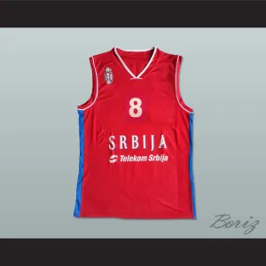Nemanja Bjelica 8 Serbia Red Basketball Jersey