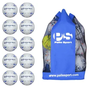 Netball - Ceres Training Netball - 10 Ball Bundle - size 5 & 4 - Colour: Blue/Grey