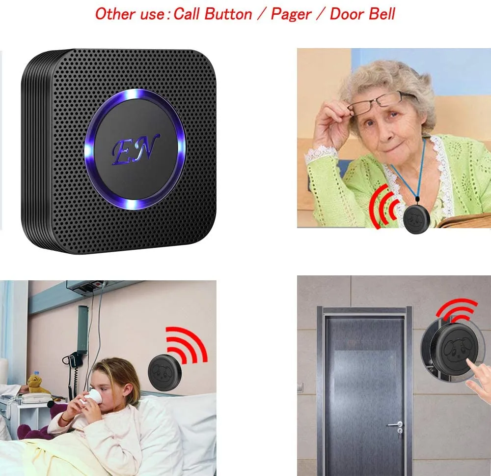 New in box! Dog Door Bell Wireless Doggie doorbells for Potty Training with Waterproof Touch Button Dog Bells Included Receiver   Transmitter (1 Receiver   2 Transmitters)