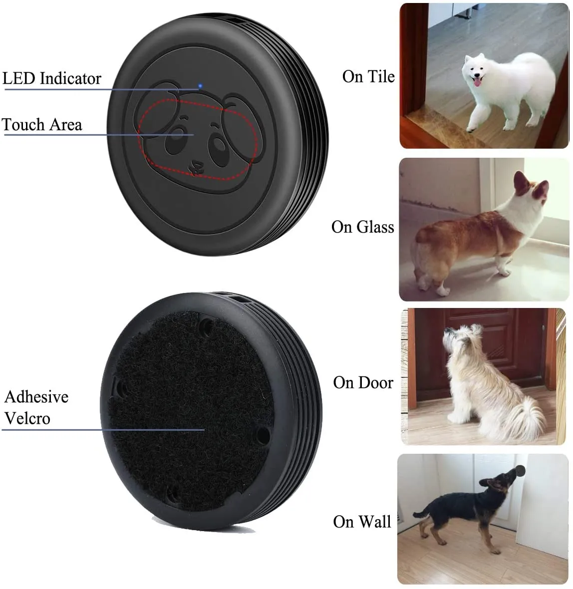 New in box! Dog Door Bell Wireless Doggie doorbells for Potty Training with Waterproof Touch Button Dog Bells Included Receiver   Transmitter (1 Receiver   2 Transmitters)