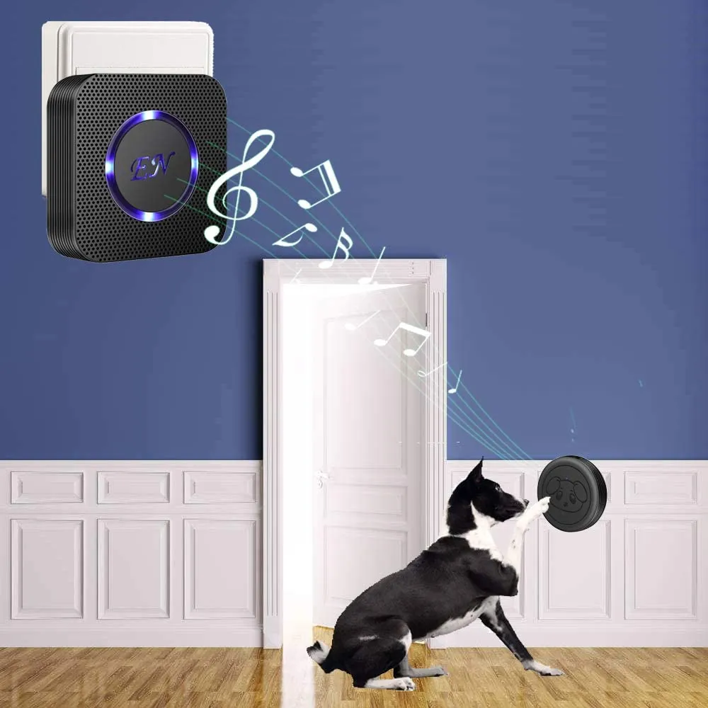 New in box! Dog Door Bell Wireless Doggie doorbells for Potty Training with Waterproof Touch Button Dog Bells Included Receiver   Transmitter (1 Receiver   2 Transmitters)