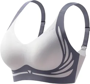 NEW Retails $45 TAIMEI Blue Super Gather Bra Wireless Push-Up Bra Comfortable Gather Bra Lift Bra Women Lingerie Everyday Sports Bras Sz L
