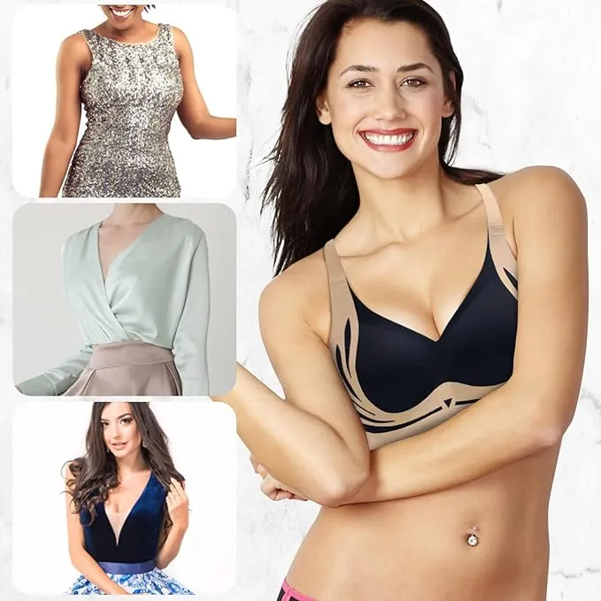 NEW Retails $45 TAIMEI Blue Super Gather Bra Wireless Push-Up Bra Comfortable Gather Bra Lift Bra Women Lingerie Everyday Sports Bras Sz L