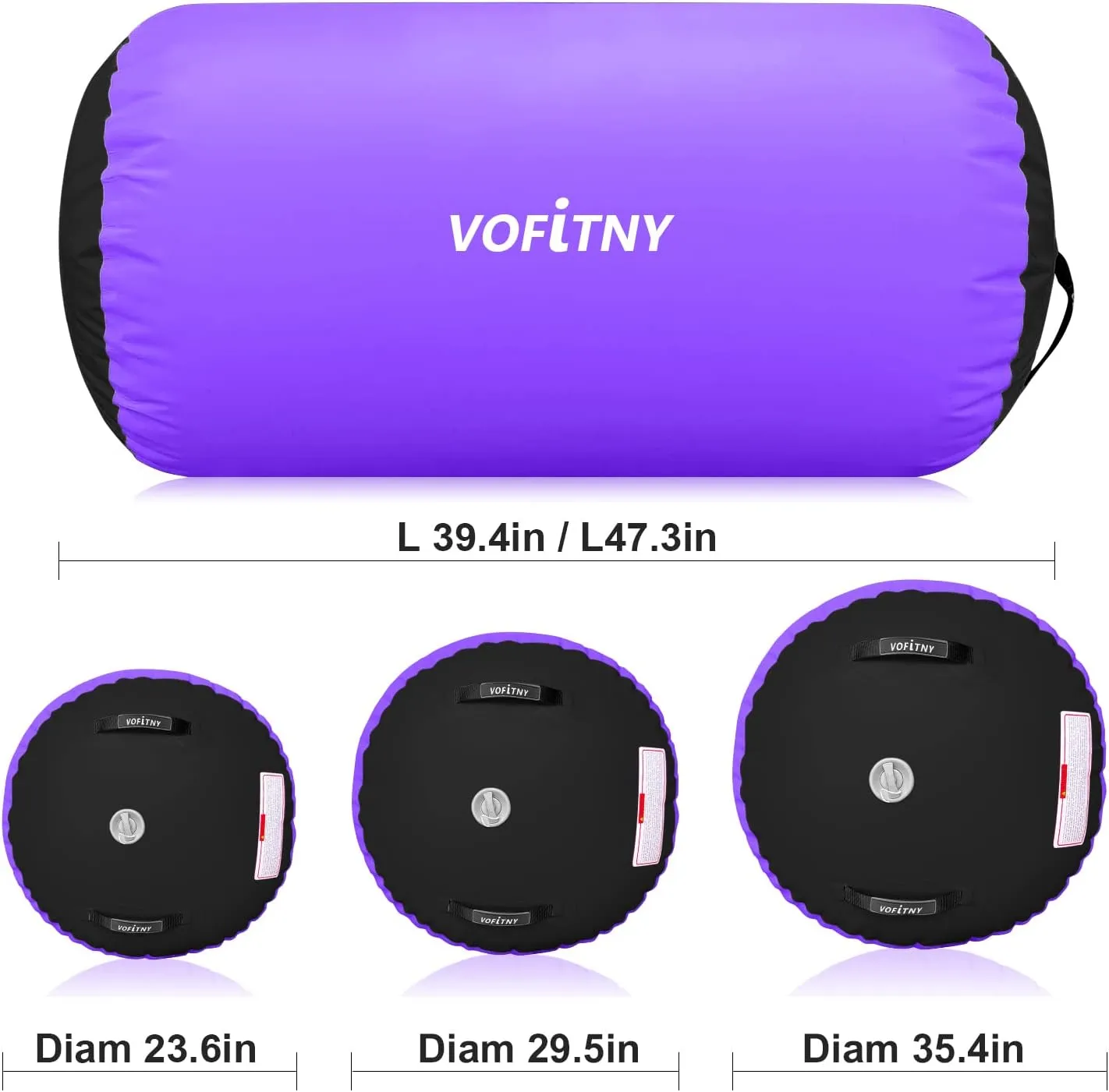 NEW VOFITNY Gymnastic Inflatable Track Roller for Gym or Home All Purpose, Learn proper form and body mechanics, Purple! Retails $129 