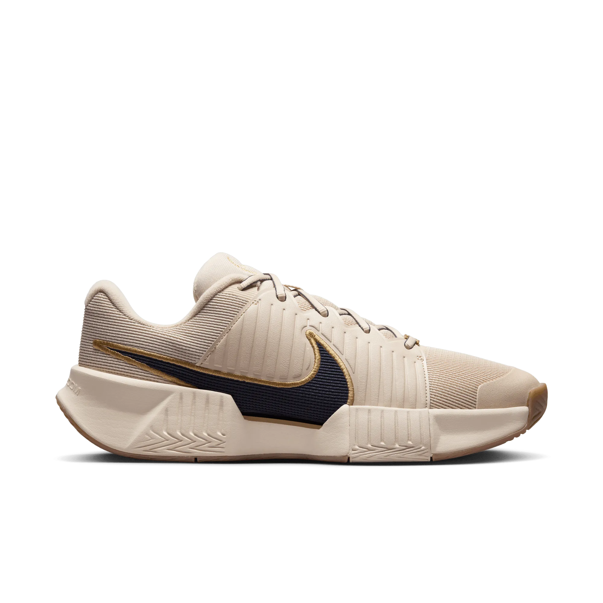 Nike Men's GP Challenge Pro Premium Tennis Shoes in Sanddrift/Thunder Blue-Metallic Gold