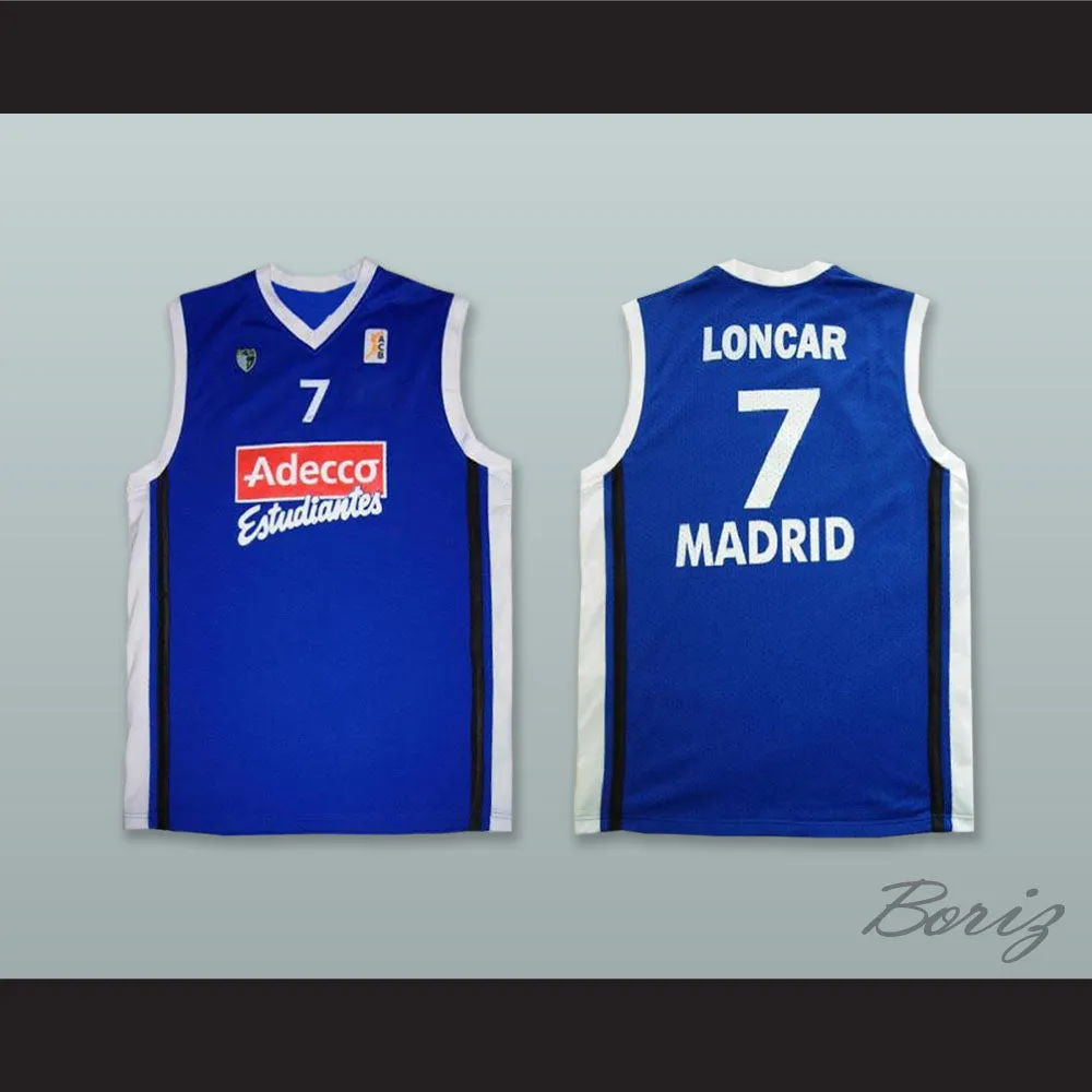 Nikola Loncar 7 CB Estudiantes Madrid Spain Blue Basketball Jersey
