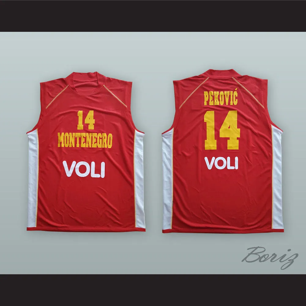 Nikola Pekovic 14 Montenegro Red Basketball Jersey