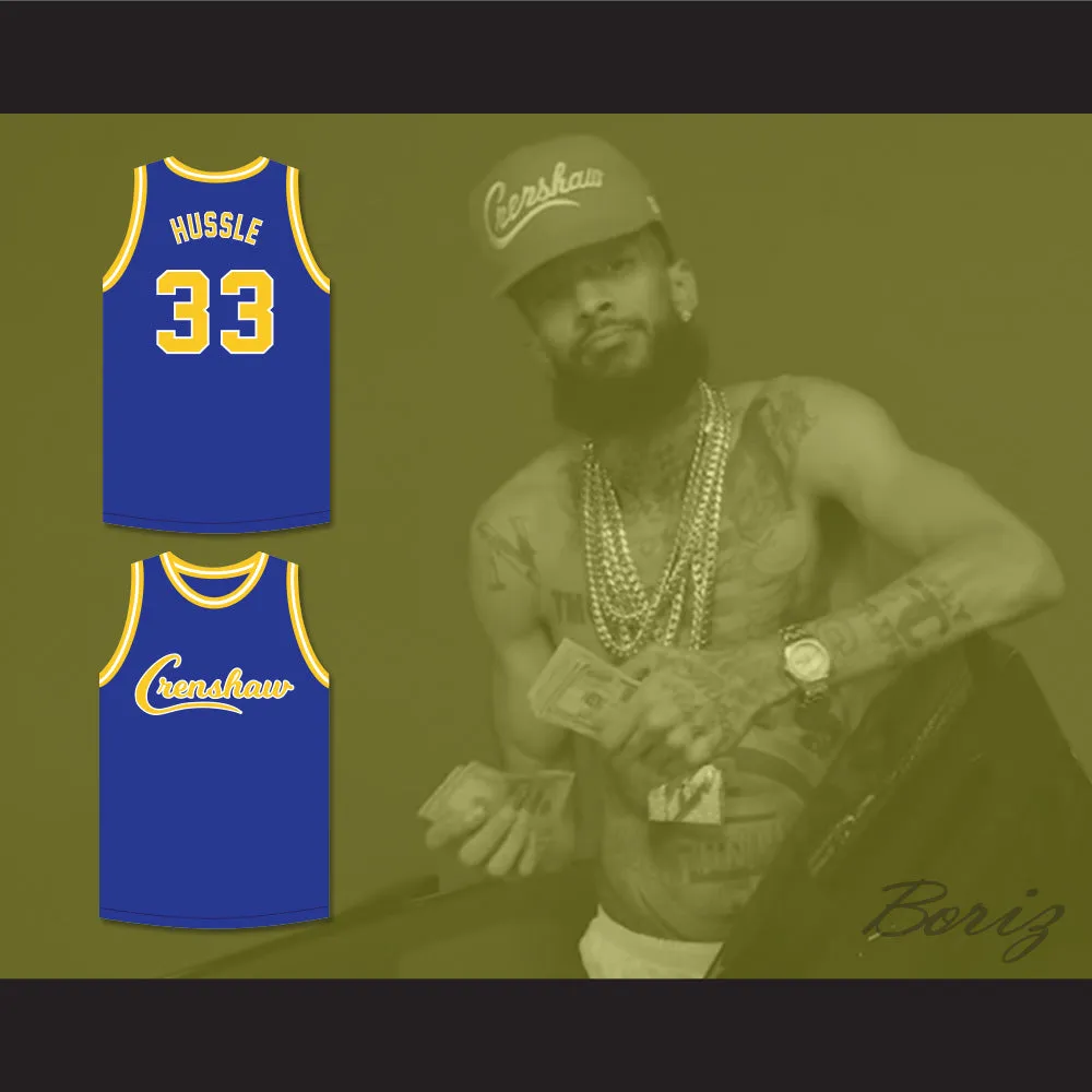 Nipsey Hussle 33 Crenshaw Blue Basketball Jersey