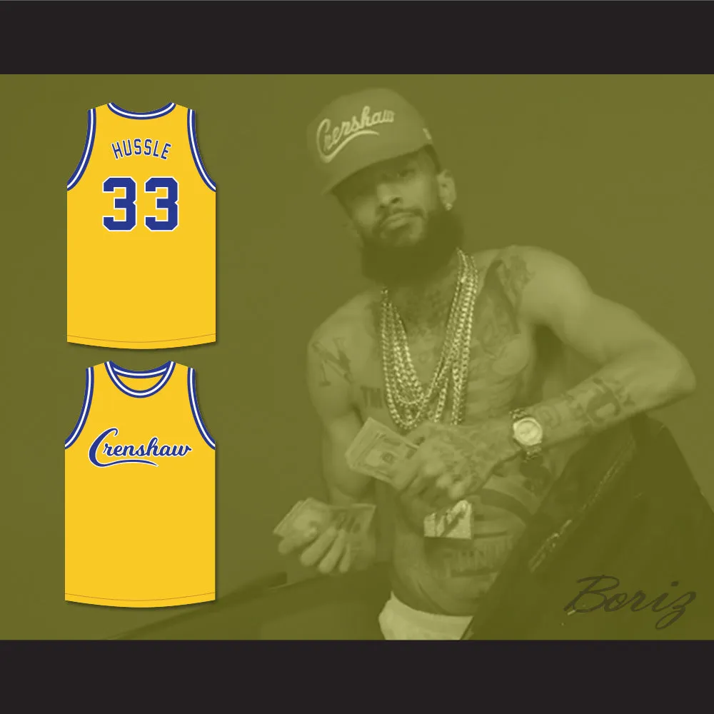 Nipsey Hussle 33 Crenshaw Yellow Basketball Jersey