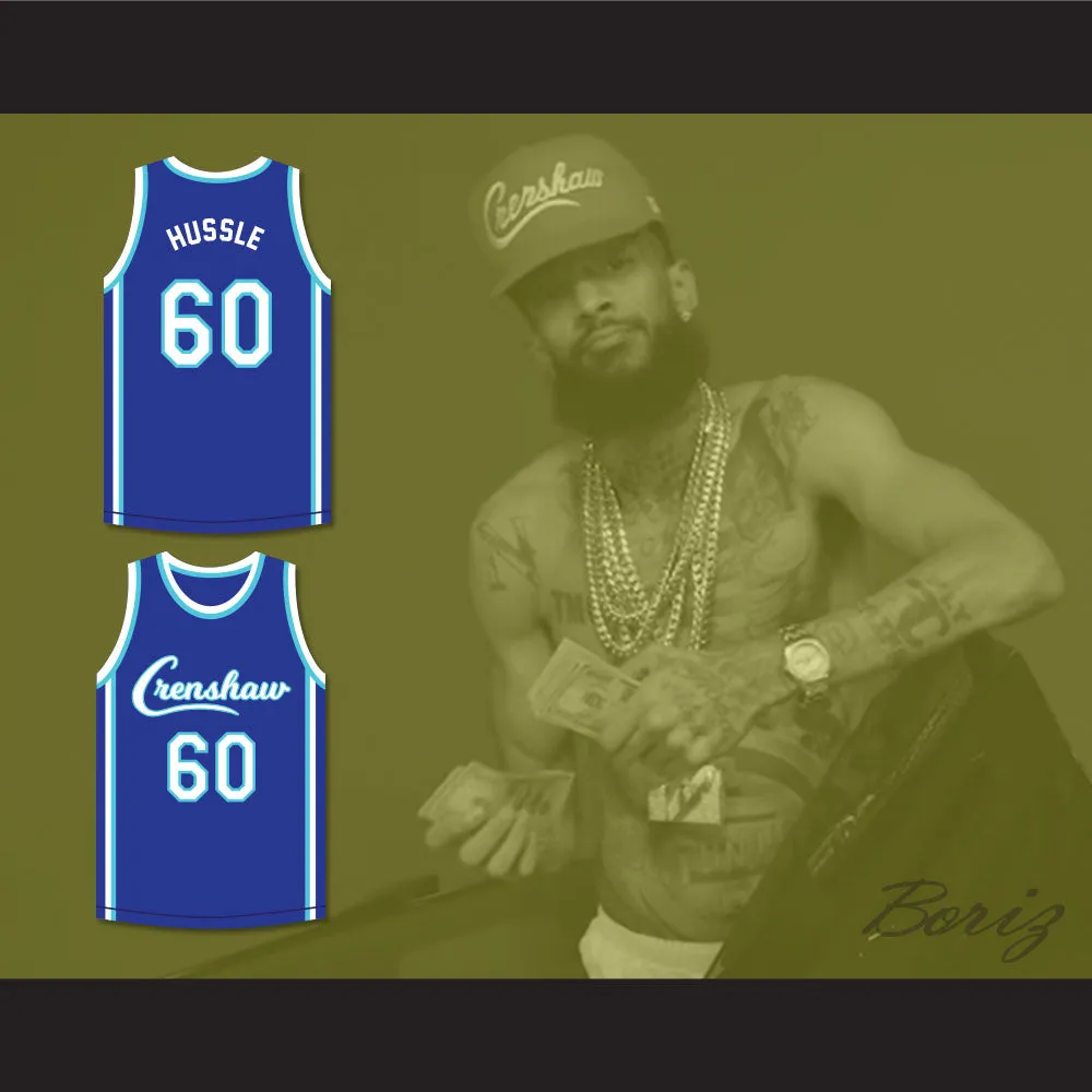 Nipsey Hussle 60 Crenshaw Blue Basketball Jersey
