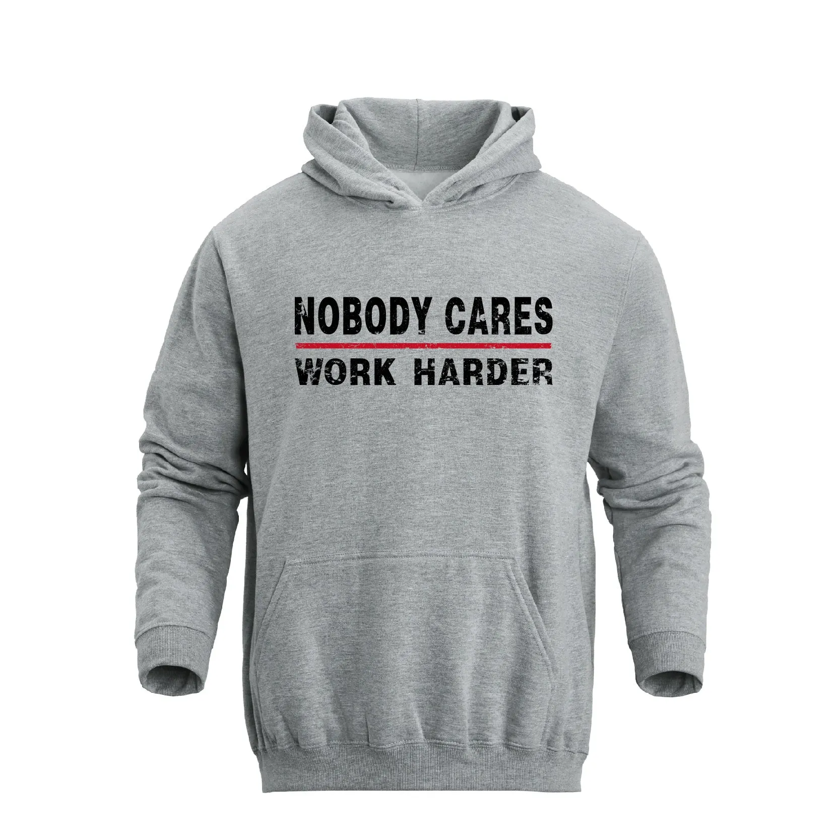 NOBODY CARES WORK HARDER GRAPHIC POCKET HOODIE