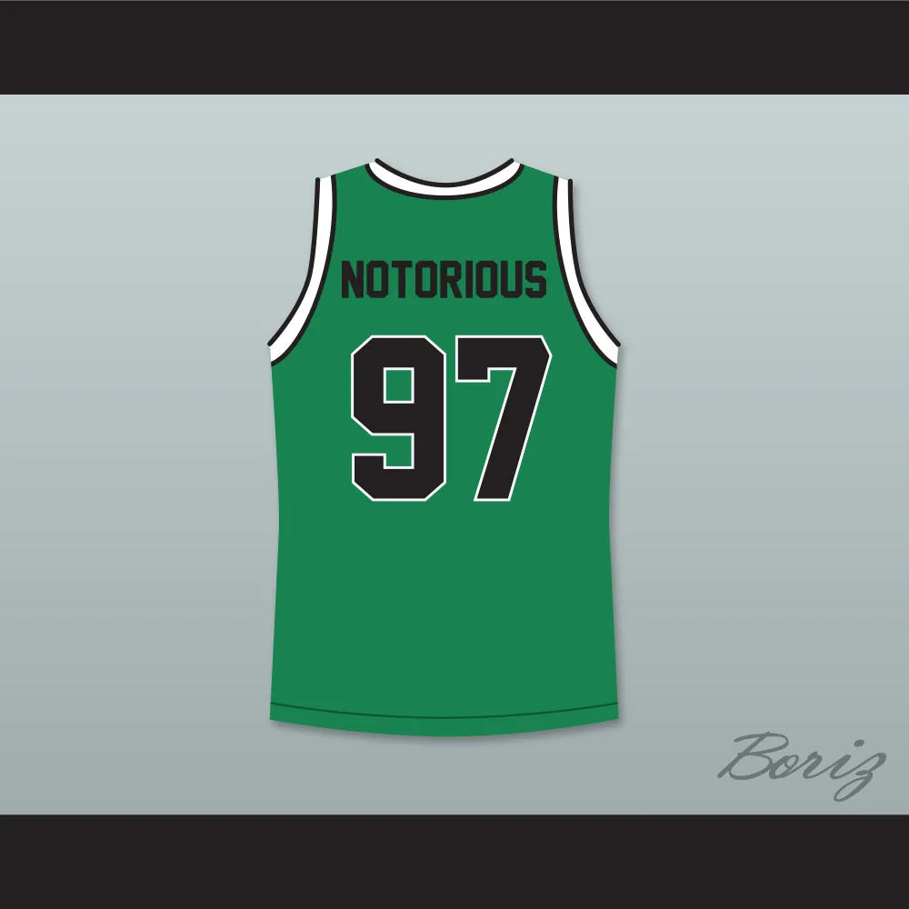 Notorious B.I.G. 97 Bad Boy Green Basketball Jersey with Patch