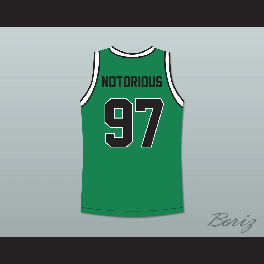 Notorious B.I.G. 97 Bad Boy Green Basketball Jersey