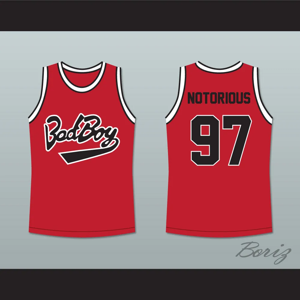 Notorious B.I.G. 97 Bad Boy Red Basketball Jersey