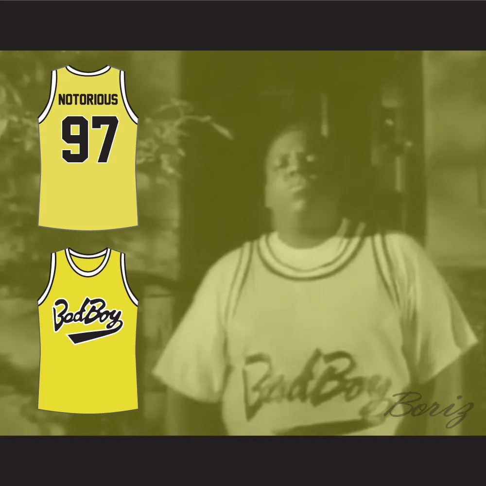 Notorious B.I.G. 97 Bad Boy Yellow Basketball Jersey