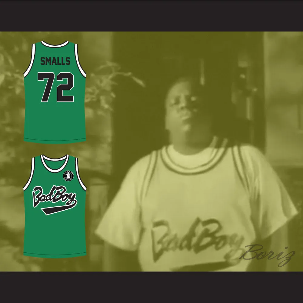 Notorious B.I.G. Biggie Smalls 72 Bad Boy Green Basketball Jersey with Patch