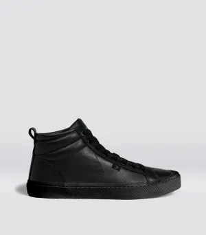 OCA High All Black Premium Leather Sneaker Women