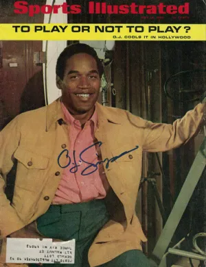 OJ SIMPSON AUTOGRAPHED BUFFALO BILLS SPORTS ILLUSTRATED JULY 14 1969 JSA 20802