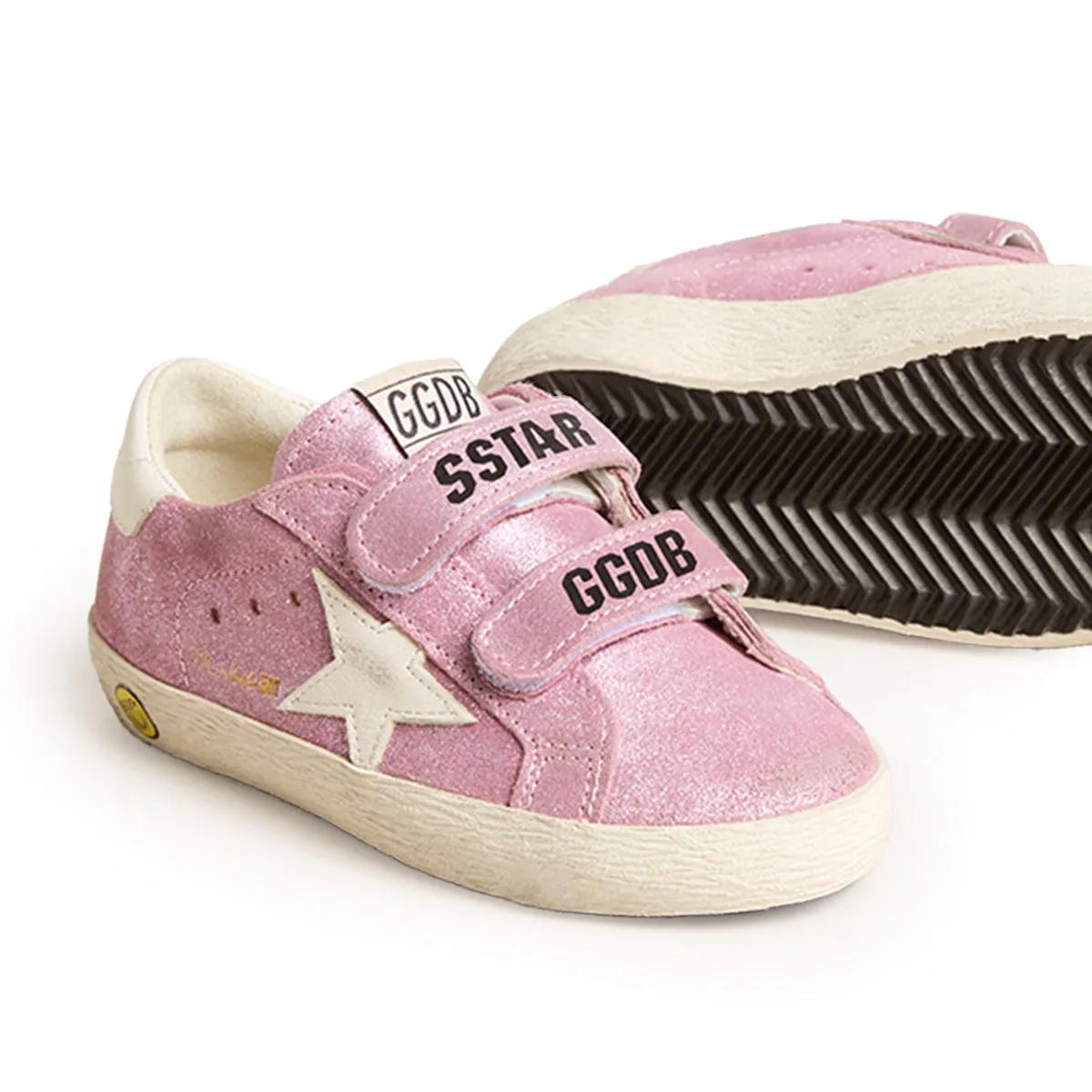 Old School Laminated Pink Velcro Sneaker