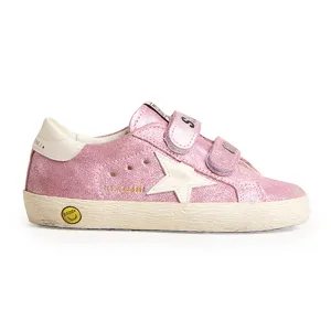 Old School Laminated Pink Velcro Sneaker