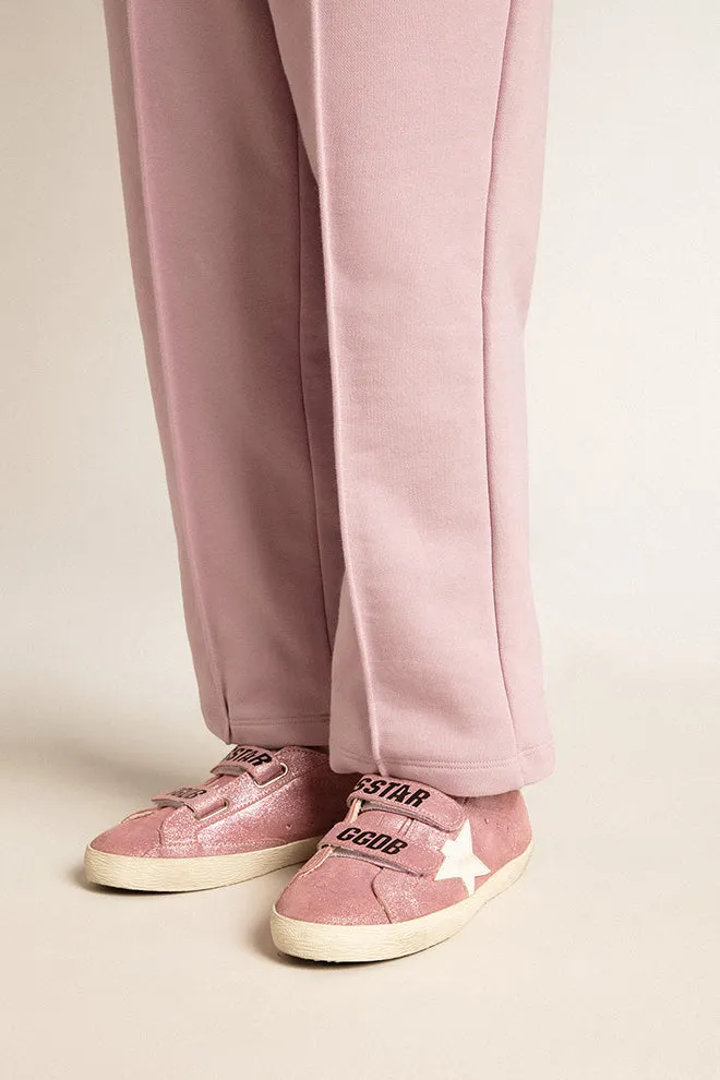 Old School Laminated Pink Velcro Sneaker