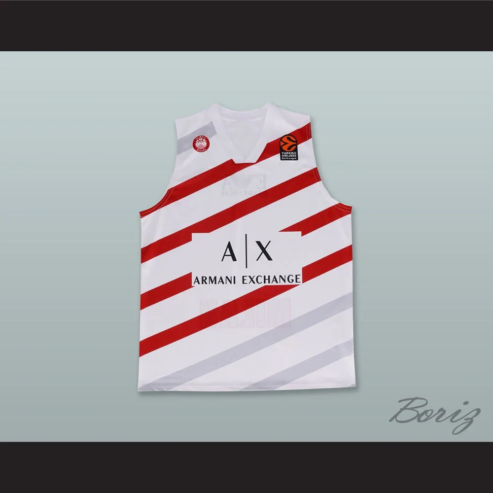 Olimpia Milano Milan Italy White Basketball Jersey