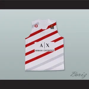 Olimpia Milano Milan Italy White Basketball Jersey