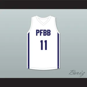 Ousmane Dieng 11 PFBB Pole France BasketBall White Basketball Jersey 1