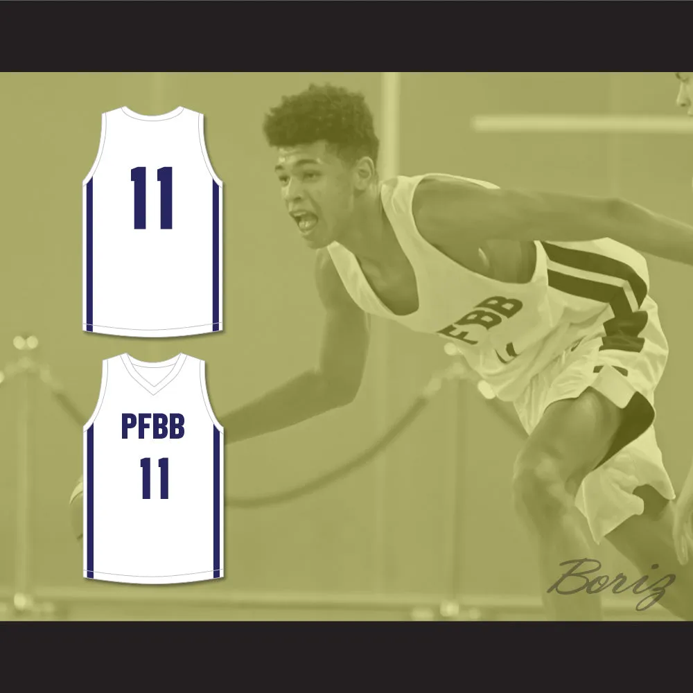 Ousmane Dieng 11 PFBB Pole France BasketBall White Basketball Jersey 1