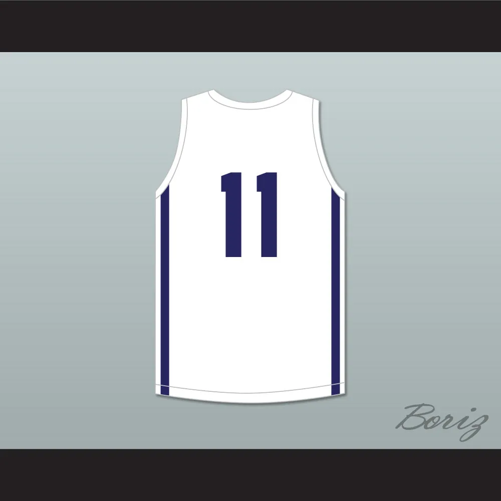 Ousmane Dieng 11 PFBB Pole France BasketBall White Basketball Jersey 1
