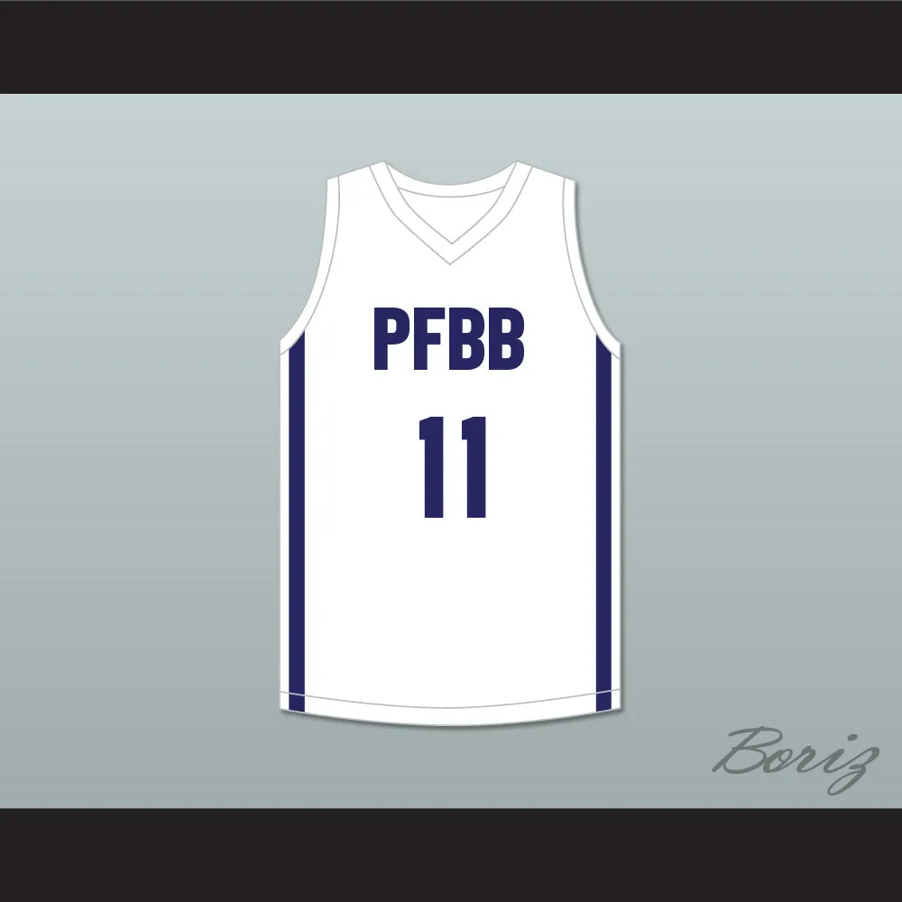 Ousmane Dieng 11 PFBB Pole France BasketBall White Basketball Jersey 1