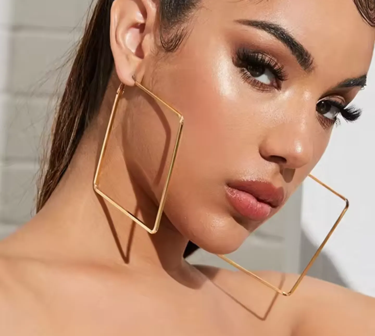 Oversized Square Hoop Earrings