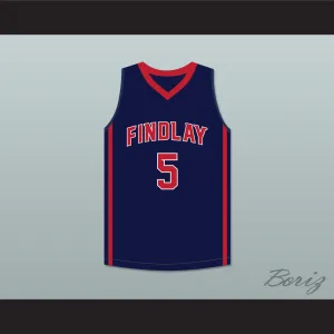 P. J. Washington 5 Findlay Prep Navy Blue Basketball Jersey 2