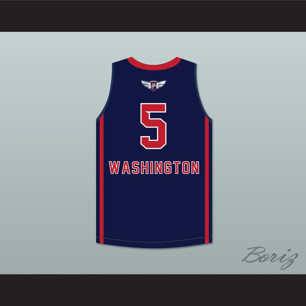 P. J. Washington 5 Findlay Prep Navy Blue Basketball Jersey 2